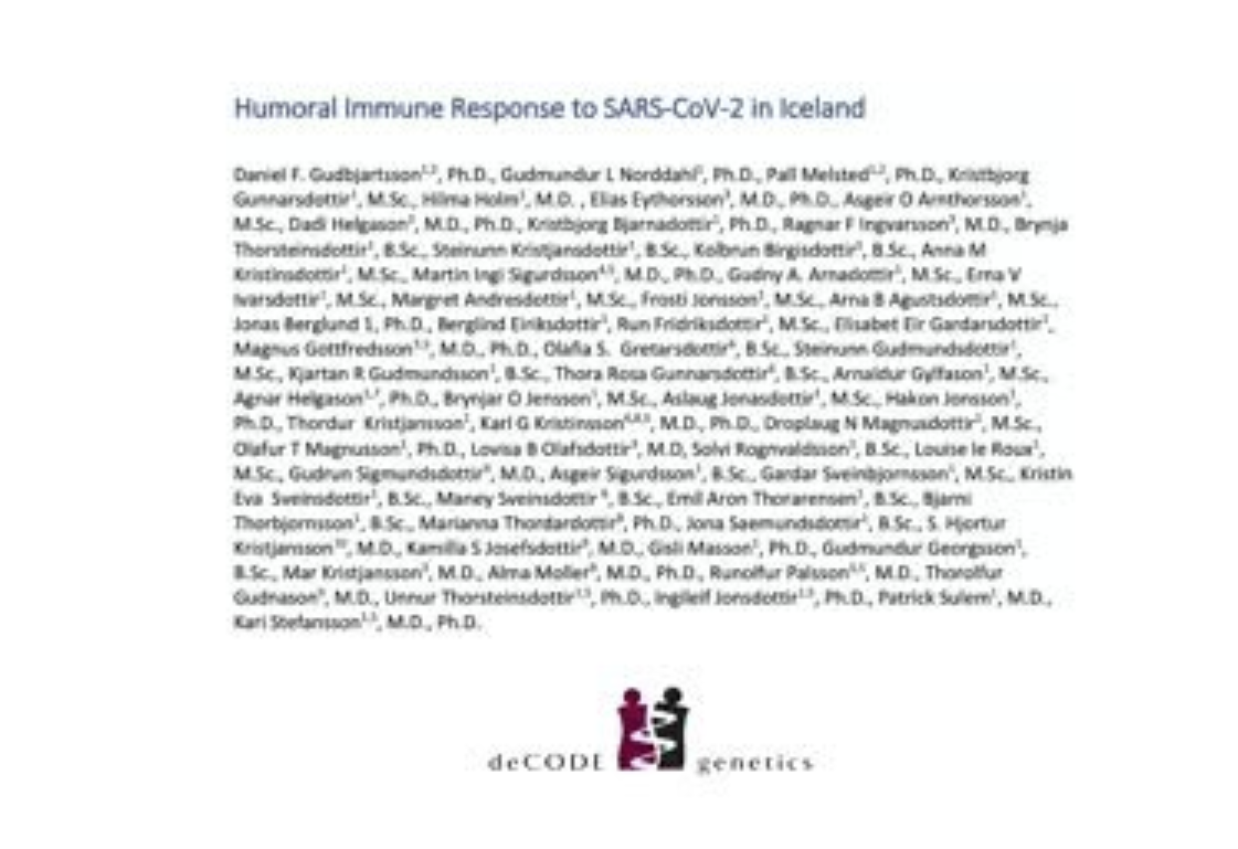 Ný vísindagrein Decode og lækna um Covid-19
