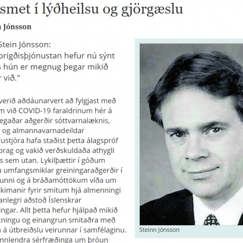 „Heimsmet í lýðheilsu og gjörgæslu“ - Grein Steins í Mogganum