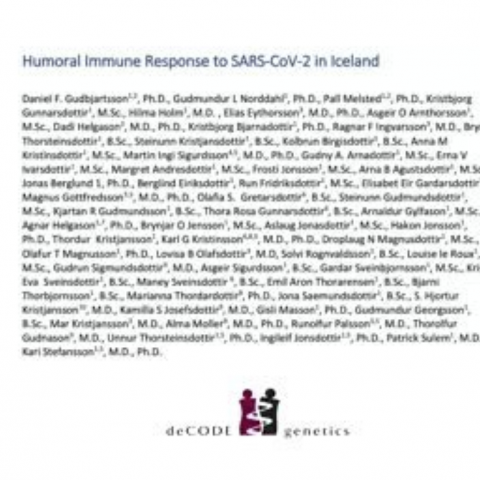 Ný vísindagrein Decode og lækna um Covid-19